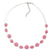 GALLAY Jewellery - Schmuck und Dekoration - Kette Drahtkette mit Glasperlen Facettenperle rosa 45cm