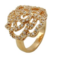 GALLAY Jewellery - Schmuck und Dekoration - Ring mit weißen Zirkonias mit 3 Mikron vergoldet Ringgröße 60