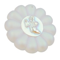 GALLAY Jewellery - Schmuck und Dekoration - Fensterschmuck 60mm Blume aus Glas mattiert mit Gespenst und AB-Effekt