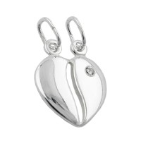 GALLAY Jewellery - Schmuck und Dekoration - Anhänger14x11mm Doppelanhänger teilbares Herz mit Zirkonia Silber 925
