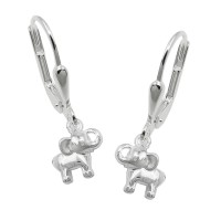 GALLAY Jewellery - Schmuck und Dekoration - Ohrbrisur Ohrhänger Ohrringe 21x7mm kleiner Elefant glänzend Silber 925
