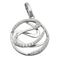 GALLAY Jewellery - Schmuck und Dekoration - Anhänger 23mm mit Zirkonias glänzend rhodiniert Silber 925
