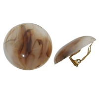 GALLAY Jewellery - Jewellery and decoration - Clip Ohrring 30mm Riss braun-horn-marmoriert glänzend Kunststoff-Bouton