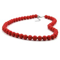 GALLAY Jewellery - Schmuck und Dekoration - Kette 10mm Kunststoffperlen rot-glänzend 60cm