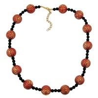GALLAY Jewellery - Schmuck und Dekoration - Kette Schmuckperle rot-goldfarben schwarz