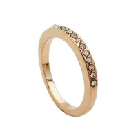 GALLAY Jewellery - Schmuck und Dekoration - Ring 2,4mm schmaler Ring mit Glassteinen verziert vergoldet Ringgröße 54
