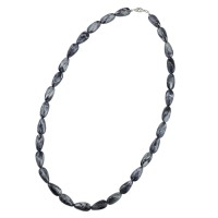 GALLAY Jewellery - Jewellery and decoration - Kette 20x10mm Winkelperle Kunststoff grau-silber-marmoriert glänzend 60cm