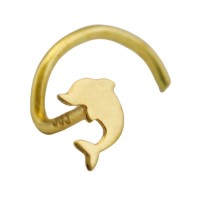 GALLAY Jewellery - Schmuck und Dekoration - Nasenstecker 2,5mm Spirale mit kleinem Delfin 14Kt GOLD