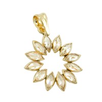 GALLAY Jewellery - Jewellery and decoration - Anhänger 14mm Blume aus 12 weißen Zirkonias 9Kt GOLD