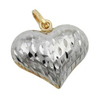 GALLAY Jewellery - Schmuck und Dekoration - Anhänger 14x16x6mm Herz bicolor diamantiert 9Kt GOLD