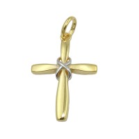 GALLAY Jewellery - Jewellery and decoration - Anhänger 20x14mm Kreuz bicolor glänzend 9Kt GOLD