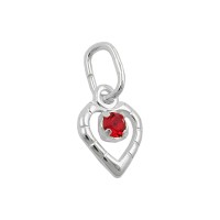 GALLAY Jewellery - Jewellery and decoration - Anhänger 8x6mm Herz mit Glasstein rot Silber 925
