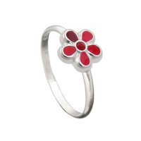 GALLAY Jewellery - Jewellery and decoration - Ring Kinderring mit Blume rot Silber 925 Ringgröße 42
