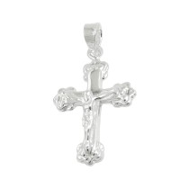 GALLAY Jewellery - Schmuck und Dekoration - Anhänger 20x15mm Kreuz mit Jesus glänzend Silber 925