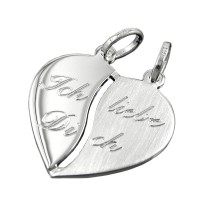 GALLAY Jewellery - Jewellery and decoration - Anhänger 18x17mm Doppelanhänger Herz mit Gravur - Ich liebe Dich - Silber 925