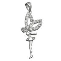 GALLAY Jewellery - Schmuck und Dekoration - Anhänger 33x13mm Elfe mit Zirkonias glänzend rhodiniert Silber 925