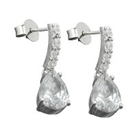 GALLAY Jewellery - Jewellery and decoration - Ohrstecker Ohrring Ohrhänger 21x6mm Zirkonias weiß rhodiniert Silber 925
