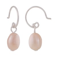 GALLAY Jewellery - Schmuck und Dekoration - Ohrhaken Ohrring 23x7mm Süßwasserzuchtperle roséfarben Silber 925